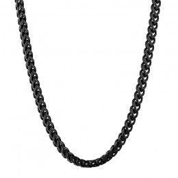 Stainless Steel Black IP Finish Franco Link 24" Chain