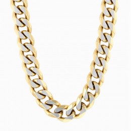 Stainless Steel With Yellow IP Curb Link Fashion Chain