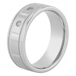 .09 CTW Diamond Stainless Steel 8MM Band