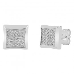 1/4 CTW Stainless Steel Diamond Stud Earrings for Men
