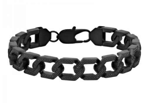 men's black chain bracelet
