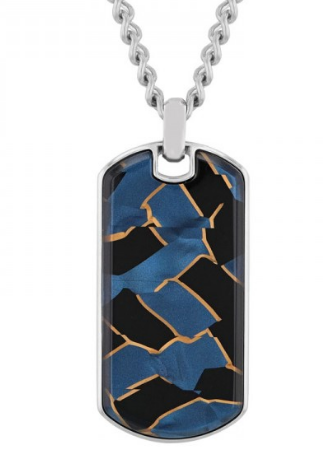 men's enamel dog tag pendant