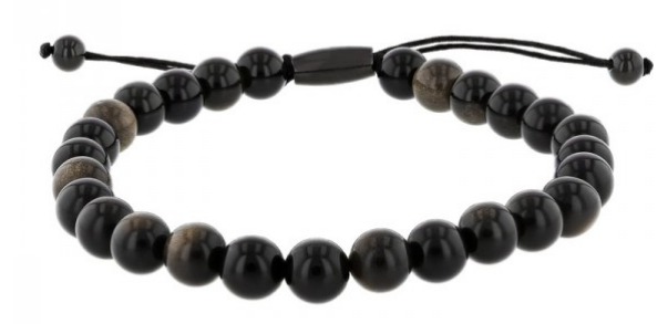 Men's Obsidian Bead Bracelet