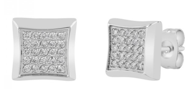 Stainless steel men's diamond earrings