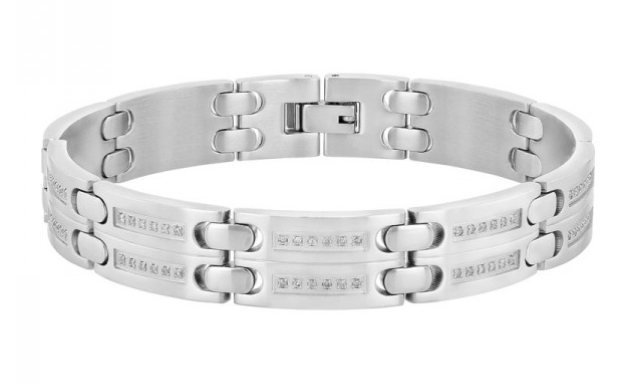 Stainless Steel Men's Diamond Bracelet