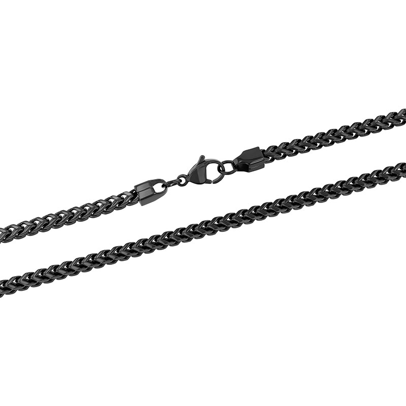 Stainless Steel Black IP Finish Franco Link 24" Chain TS15559