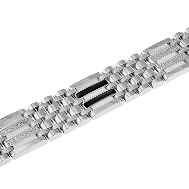 1/4 CTW Men's Stainless Steel Bracelet w/ Diamonds - TS8476